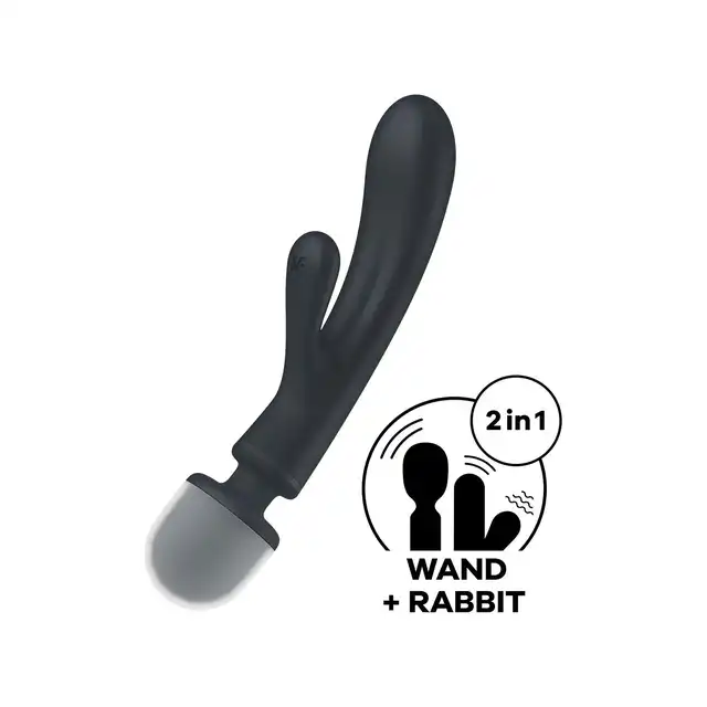 Satisfyer - Triple Lover Black. Wibrator wielofunkcyjny potrójne możliwości, stymulacja łechtaczki, punktu G równocześnie. 