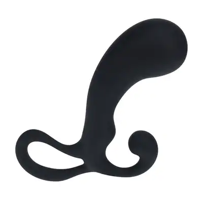 Levelz -  Bulb with Loop Silicone Prostate Massager S. Czarny silikonowy masażer prostaty z krzywizną do punktu P