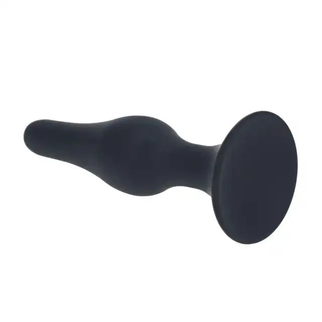 Levelz – Slim Anal Plug L. Smukły, ergonomiczny silikonowy czarny korek analny z szeroką podstawą