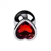 Toyfa – Metal. Korek analny srebrny z kryształem czerwonym serduszkiem.