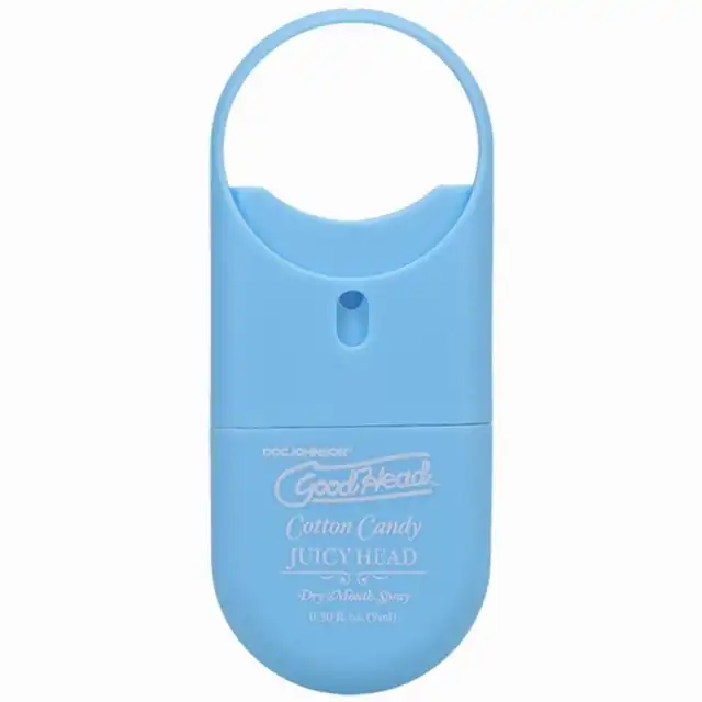 Doc Johnson - GoodHead Juicy Head To-Go Dry Mouth Spray Cotton Candy – spray nawilżający do ust 9 ml o smaku waty cukrowej. Opakowanie podróżne. Zabierz go wszędzie.