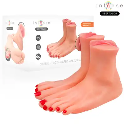 Intense - Deep Touch Gabbie Foot.  Dwuczęściowy masturbator w kształcie realistycznych stóp z waginami
