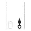Levelz - Silicone  Anal Plug with Loop L. Silikonowy czarny wygodny plug w kształcie stożka z pętelką u podstawy