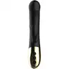 Ibiza - Powerful Anatomical Vibrator with Rabbit. Elegancki czarno-złoty wibrator z króliczkiem z dwoma niezależnymi silnikami