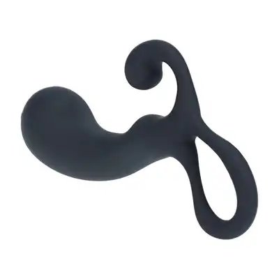 Levelz - Bulb with Loop Silicone Prostate Massager M. Czarny silikonowy stymulator prostaty w rozmiarze M bez wibracji 