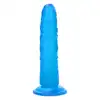 Toyz4Lovers - Clemente. Żelowe dildo 21 cm z przyssawką transparentne i niebieskie. 