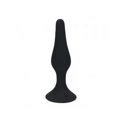 Levelz - Slim Anal Plug Medium 11,5 cm. Czarny silikonowy smukły korek analny o szerokiej podstawie i 3 cm średnicy