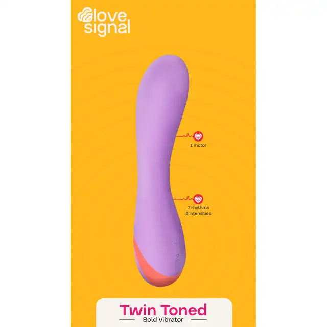 Love Signal - Twin Toned Bold Vibrator - Śliczny wibrator do punktu G z 7 funkcjami wibracji, idealny do zabawy pod prysznicem. 