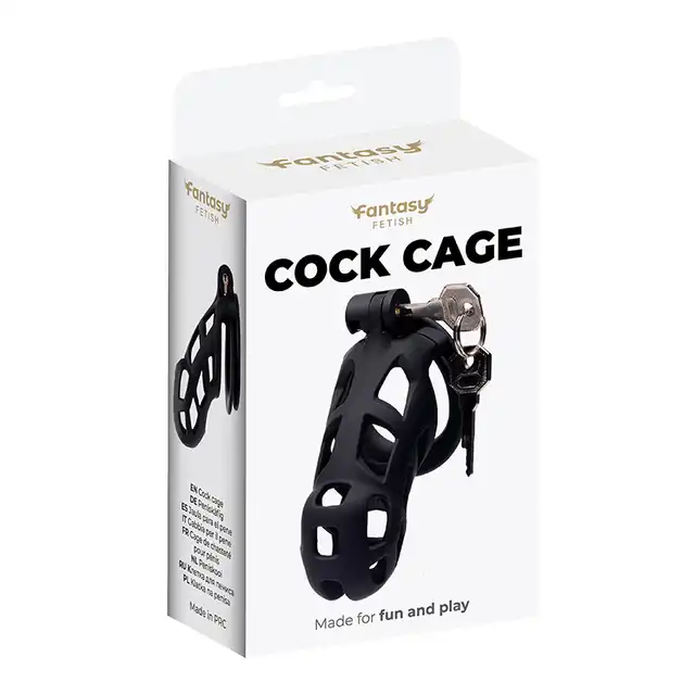Fantasy Fetish - Cock Cage Size M ABS - Klatka na penisa z wytrzymałego materiału ABS. Lekka, solidna, otwarta konstrukcja.