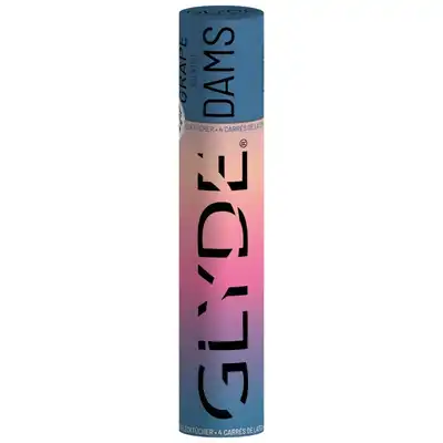 Glyde - Grape Scented Oral Dams. Zestaw 4 maseczek oralnych o zapachu winogrona 