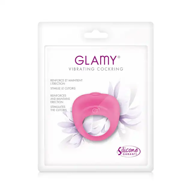 Glamy - Vibrating Cockring Pink - Klasyczny wibrujący ring erekcyjny w kolorze różowym. Idealny dla par!