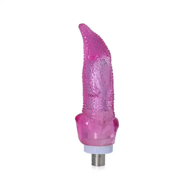 Scala- Dildo Sex Machine 01 LM064 - Wibrujący, żelowy język do sex maszyny. Z wypustkami dla lepszych odczuć!