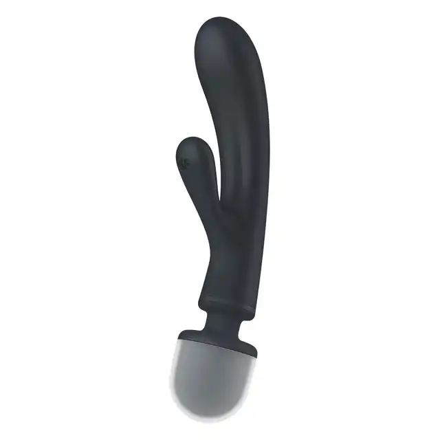 Satisfyer - Triple Lover Black. Wibrator wielofunkcyjny potrójne możliwości, stymulacja łechtaczki, punktu G równocześnie. 