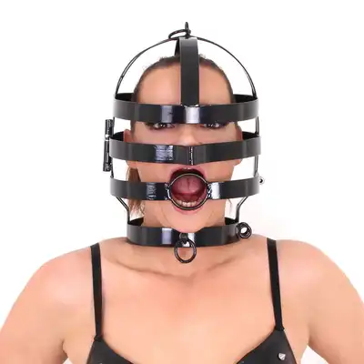 Kiotos - Head Cage Black - Czarna stalowa maska BDSM wykonana ze stali nierdzewnej. Idealna dla odważnych uległych!
