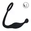 Levelz – Silicone Cockring with Prostate Stimulator M. Ergonomiczny silikonowy czarny stymulator prostaty z ringiem na penisa