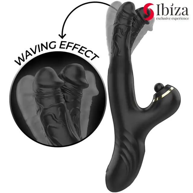 Ibiza – Tapping Bobbing Vibrator. Wyjątkowy wibrator z podwójnymi sakończeniami oraz stukającym masażerem łechtaczki