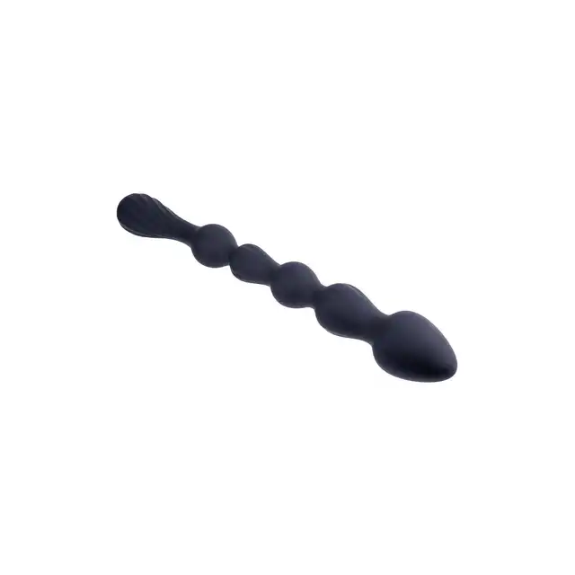 NMC - Ribbed Silicone Anal Ball Beads Black 10.5 Inch - Silikonowe koraliki analne ze zróżnicowanymi średnicami kulek. 26 cm długości!