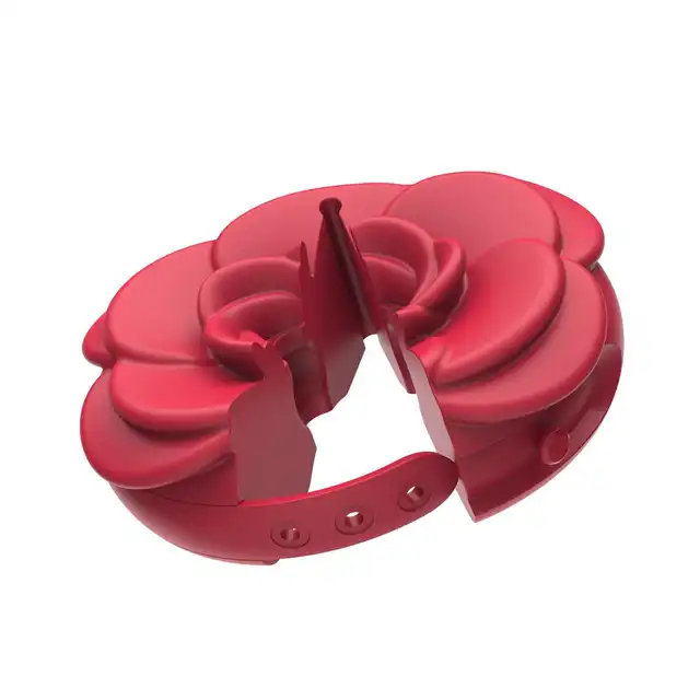 Teazers - Vibrating Nipple Clamps - wibrujące klipsy na sutki w kształcie róży, 10 trybów wibracji, wodoodporność IPX6.