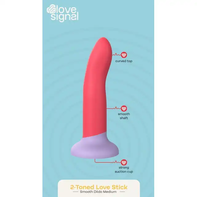 Love Signal - 2-Toned Love Stick Medium. Dildo silikonowe z mocną przyssawką. 