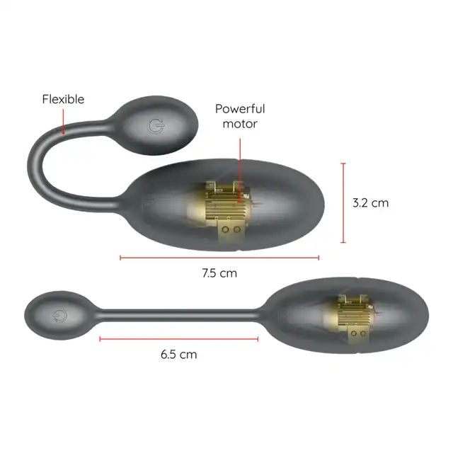 Oninder - Tokyo Vibrating Egg. Czarne wibrujące jajeczko z możliwością sterowania z całego świata! Na aplikację!