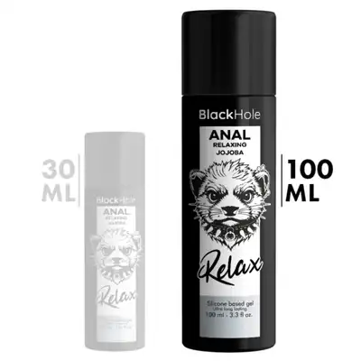 Black Hole - Anal Relaxing Jojoba Relax Silicone Base 100 ml - Wysokiej jakości lubrykant analny na bazie silikonu z delikatnym efektem rozluźniającym oraz olejem jojoba.