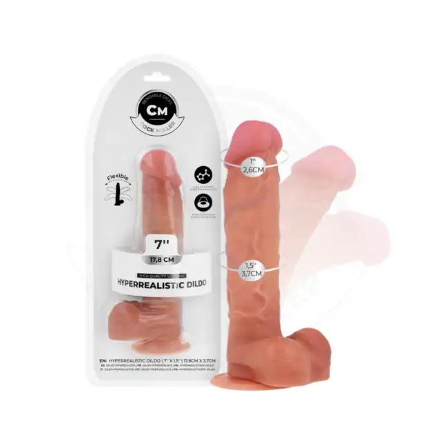 Cock Miller - Hyperrealistic Dildo 7" - Hiperrealistyczne dildo z mocną przyssawką i elastycznym rdzeniem o długości 17,8 cm.