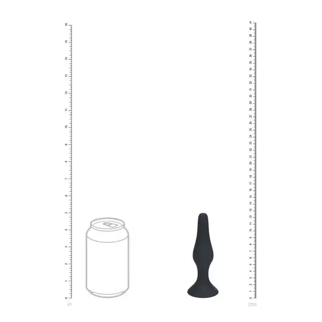 Levelz – Slim Anal Plug L. Smukły, ergonomiczny silikonowy czarny korek analny z szeroką podstawą