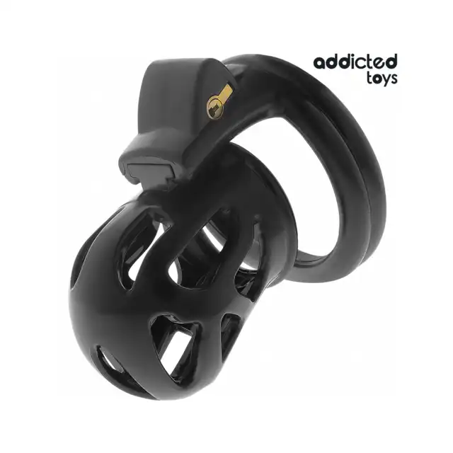 Addicted Toys - Silent Keep Penis Cage 7,5 cm - Kompaktowy pas cnoty dla mężczyzn z bezpiecznym systemem blokowania.