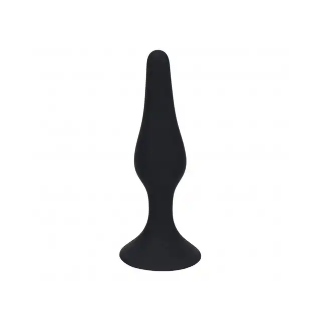 Levelz - Slim Anal Plug Medium 11,5 cm. Czarny silikonowy smukły korek analny o szerokiej podstawie i 3 cm średnicy