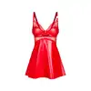 Obsessive - Aliosa Chemise Red L/XL - Nieziemsko seksowna koszulka w odcieniu intensywnej czerwieni i z ozdobną koronką.