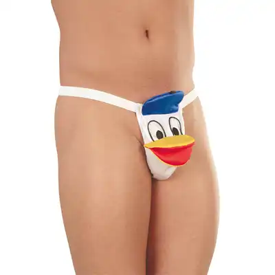 Softline - Men Thong 4438 S/L - Stringi z pluszową kaczką w uniwersalnym rozmiarze. Oryginalny prezent!