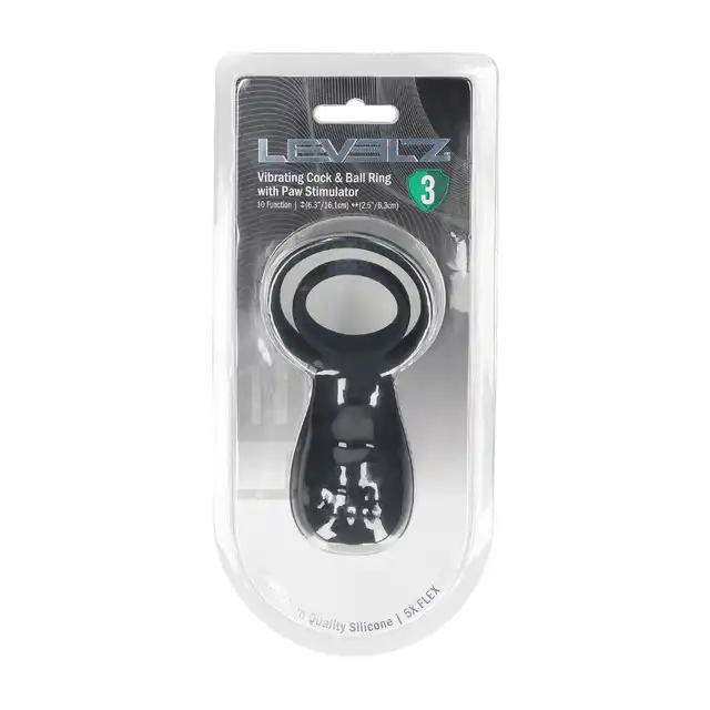 Levelz - Vibrating Cock &amp; Ball Ring with Paw Stimulator. Podwójny silikonowy ring z wibrującym stymulatorem łechtaczki