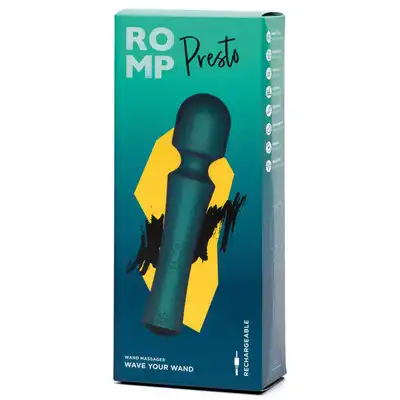 Romp - Presto - Bezprzewodowy masażer typu różdżka o dużej mocy do wszechstronnej stymulacji. 6 poziomów intensywności, 4 tryby wibracji, wodoodporność IPX7.