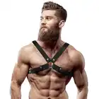 FETISH Submissive Attitude – Harness. Męska regulowana uprząż na klatkę piersiową z ćwiekami. 