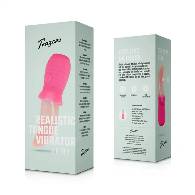 Teazers - Realistic Tongue Vibrator - Różowy Wibrator Językowy 4 tryby wibracji, 7 prędkości - elastyczny realizm w Twoich rękach.