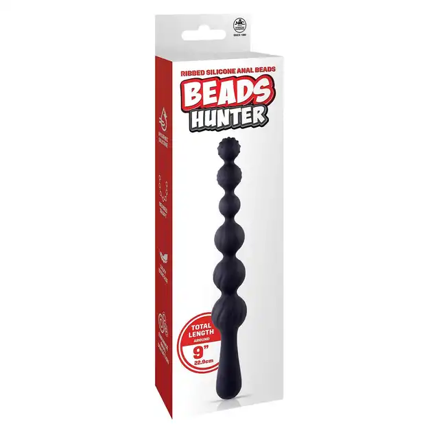 NMC - Beads Hunter. Kulki analne silikonowe czarne, perfekcyjna stopniowana analna stymulacja