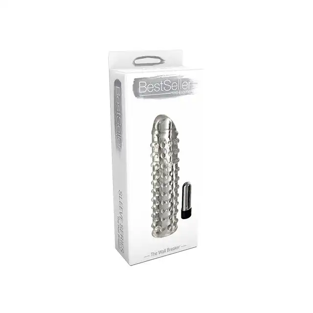 Toyz 4 Lovers - Bestseller The Walls Breaker. Wibracyjna przeźroczysta nakładka teksturowana.  