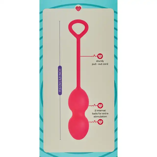 Love Signal - Playful Drops Love Ball - Silikonowe kulki gejszy do ćwiczeń mięśni kegla. Uroczy design!