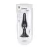 Levelz - Slim Silicone Anal Plug XL. Czarny silikonowy profilowany korek analny XL z przyssawką