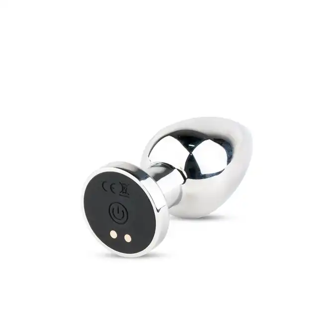 BSeries - Vibration Metal Anal Plug with Remote Control M - nowoczesny i elegancki metalowy korek analny z wibracjami, sterowany pilotem.