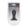 Levelz -  Single Rattle Liquid Silicone Anal Plug S. Silikonowy czarny korek analny o okrągłej główce 