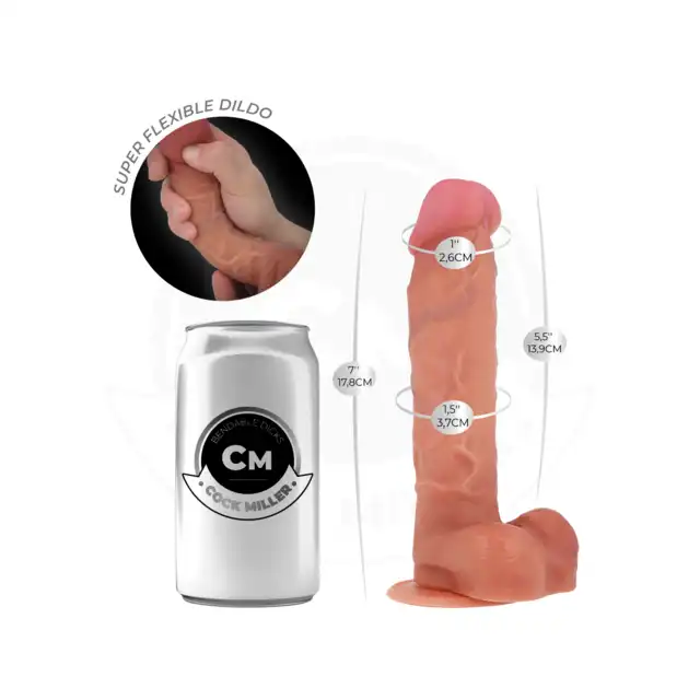 Cock Miller - Hyperrealistic Dildo 7" - Hiperrealistyczne dildo z mocną przyssawką i elastycznym rdzeniem o długości 17,8 cm.