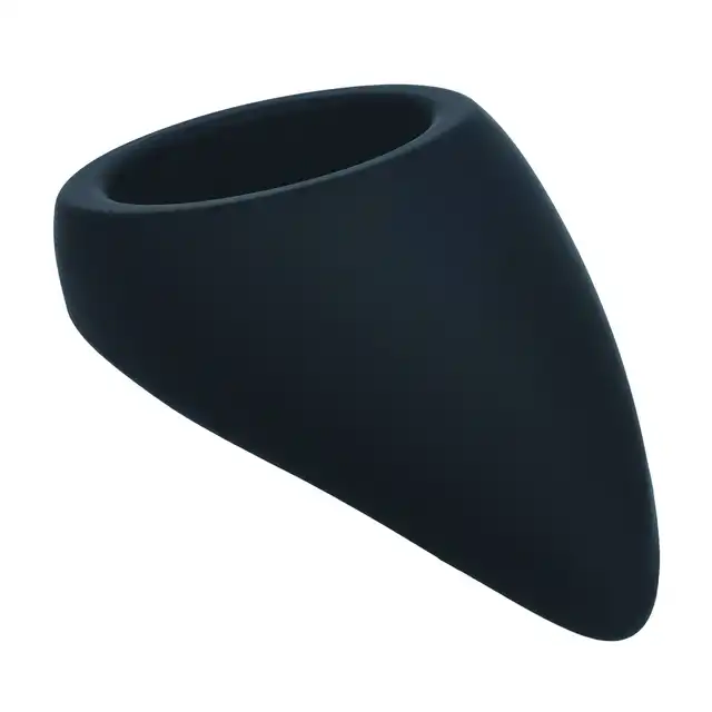 Levelz - Teardrop Silicone Cock Ring. Silikonowy czarny ring erekcyjny w kształcie łzy ze stymulatorem łechtaczki lub krocza