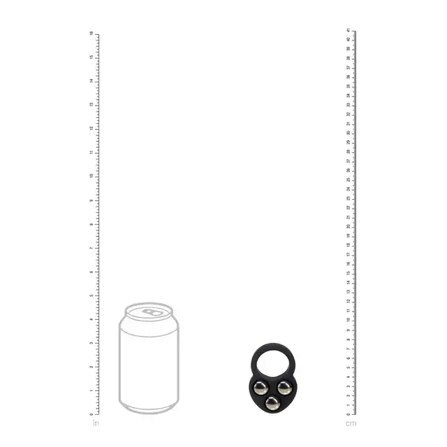 Levelz -  Liquid Silicone Triple Weighted Ball Cock Ring. Silikonowy ring na penisa w kolorze czarnym z 3 obciążnikami 