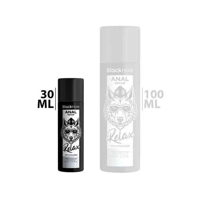 Black Hole - Anal Repair Water Based Relax With Hyaluron 30 ml - Analny lubrykant na bazie wody z kwasem hialuronowym i właściwościami relaksującymi.