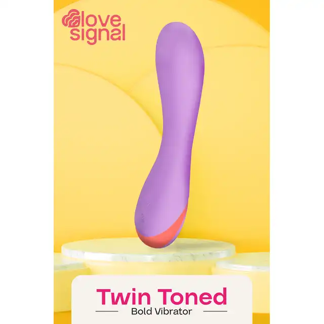 Love Signal - Twin Toned Bold Vibrator - Śliczny wibrator do punktu G z 7 funkcjami wibracji, idealny do zabawy pod prysznicem. 