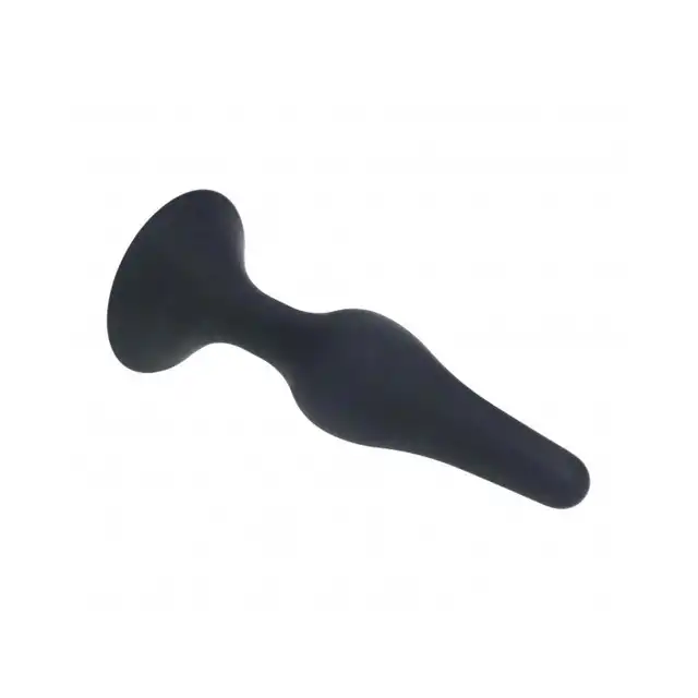 Levelz - Slim Anal Plug Medium 11,5 cm. Czarny silikonowy smukły korek analny o szerokiej podstawie i 3 cm średnicy