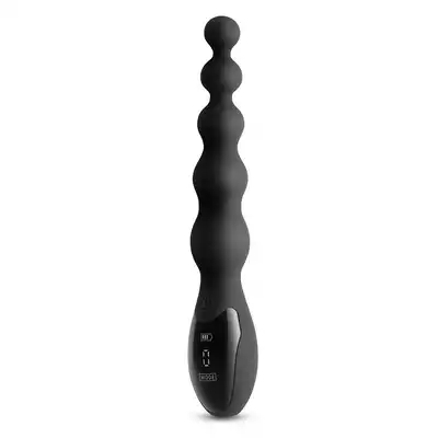 NS Novelties - Renegade - Virtua Black - Nowoczesne koraliki analne z wibracjami i cyfrowym panelem. Stopniowana konstrukcja, nowoczesna technologia, długość 24 cm.