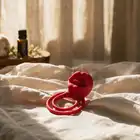 Girls Toys -Ring Maleme.  Red Kiss Vibrating Ring. Czerwony silikonowy wibrujący ring symulujący seks oralny