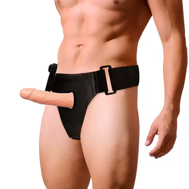 Harness Attraction - Gregory. Męski strapon z wibracjami, przedłużka z uprzężą 16,cm 